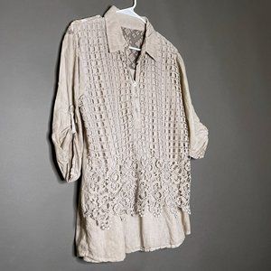 No Label - Taupe/Cream Tunic Crochet‎ Design